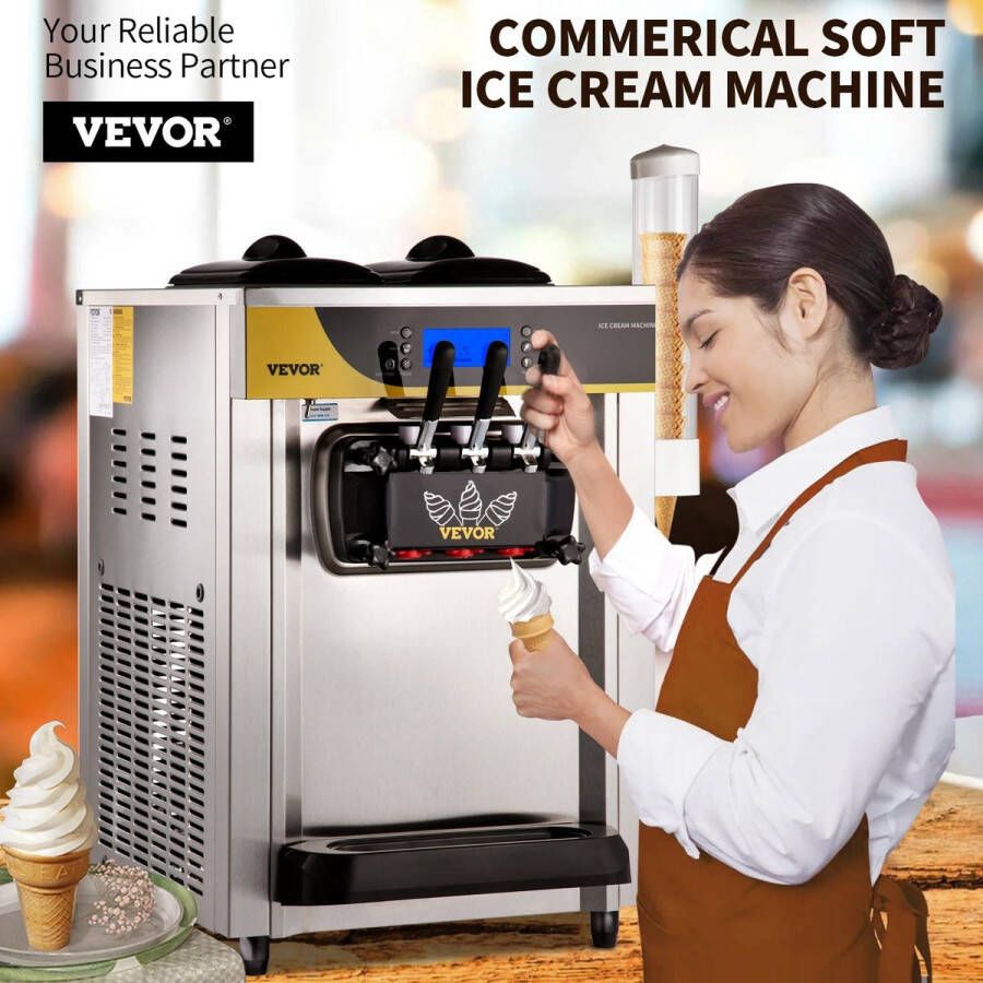 Goodfinds Softijs machine Ijshoorntjes- Roomijsmachine Softijs maker Ijs machine 2200W 22 30 L ijs per uur - Foto 3