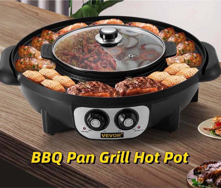 Vevor Koreaanse Bbq Hotpot Electrisch Korean Bbq Koreaanse Grill Koreaanse Grill En Hotpot Set Korean Bbq Grill