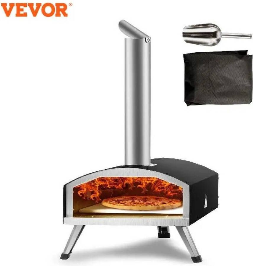 Vevor Nueva Vida Pizza Oven Hout Gestookt RVS Pizza Steen Makkelijk Mee Te Nemen BBQ Incl. Draagtas