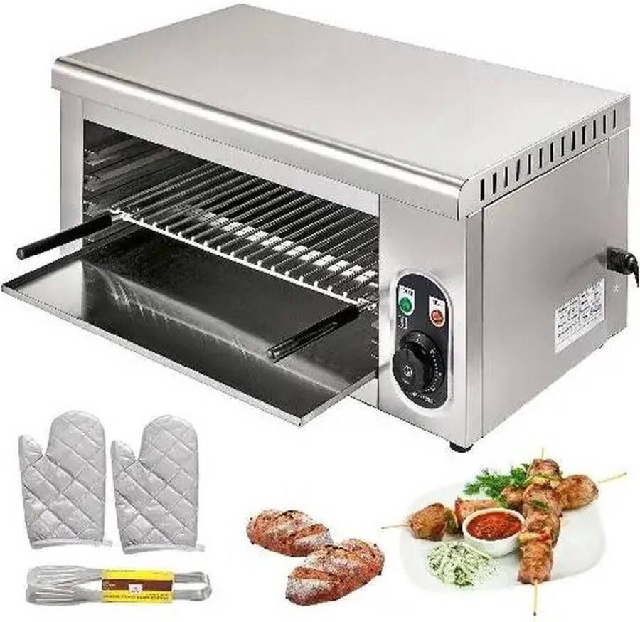 Vevor ShopDeal Vevor Oven Elektrische Oven Roestvrij Staal Grill Pizza Oven Kip Keuken 2kw 60.9 x 30.4 x 26.6