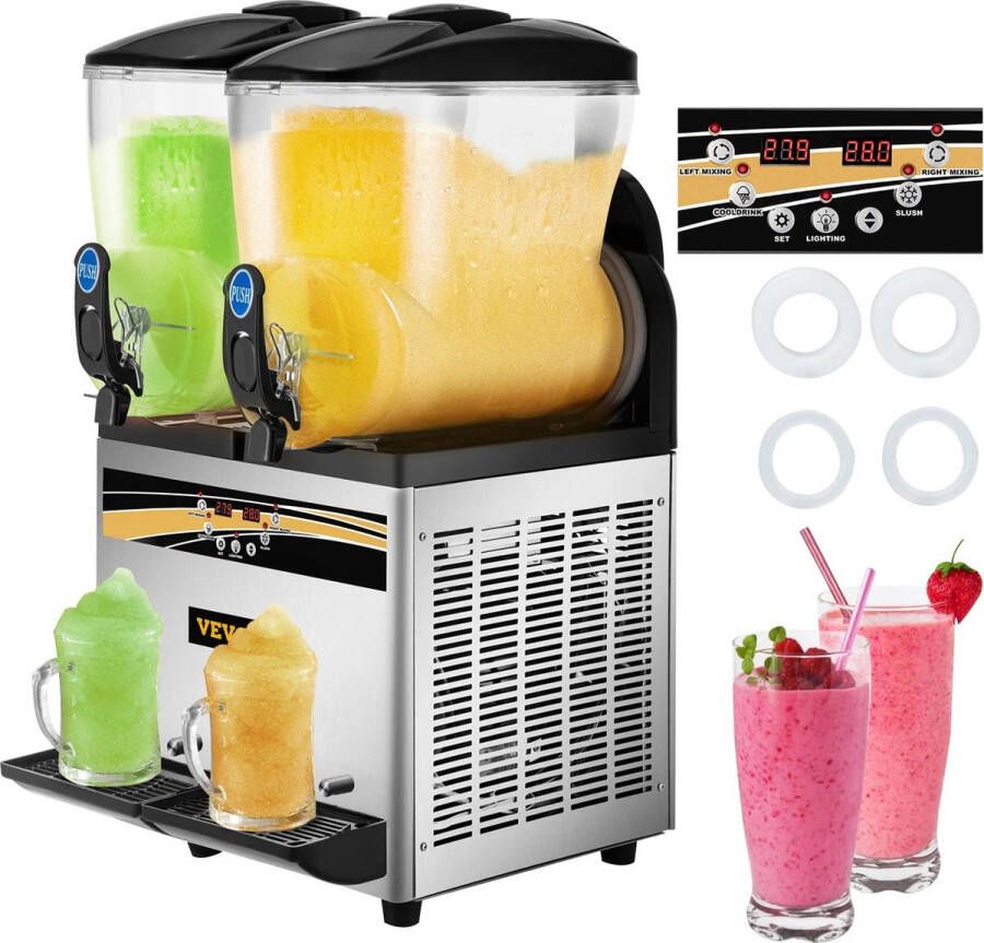 Corenia Slush Puppy Maker Slush Puppy Machine 15L Dubbele Tank Slushy Maker Slush Machine Margareta Machine Frozen Drink Maker Perfect voor Cafés Bars - Foto 2