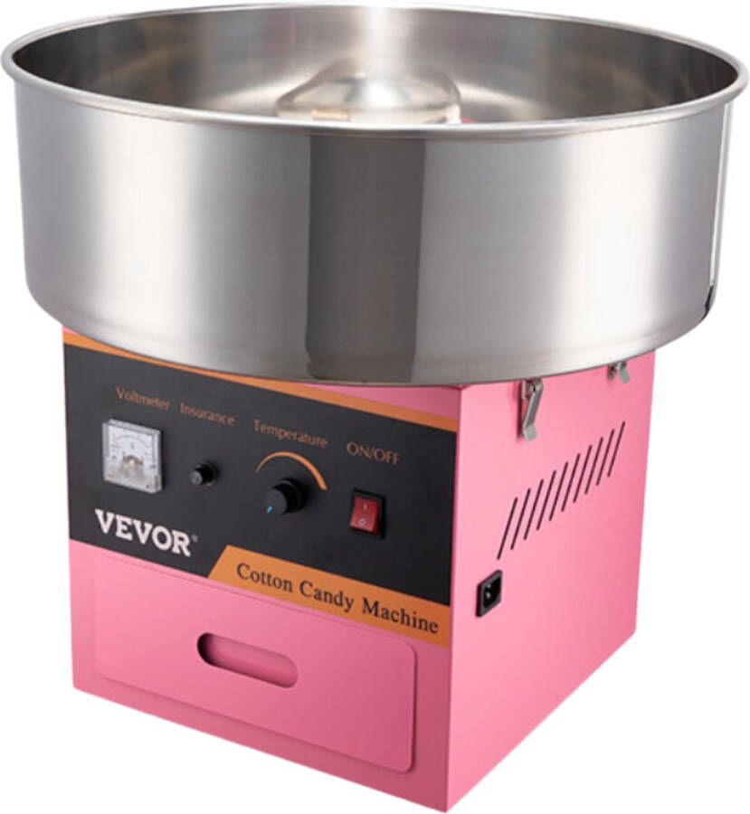 Vevor Suikerspinmachine Suikerspin machine Suikerspin Professioneel Roestvrijstaal Roze 52x52x49 CM