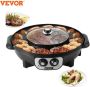 Vevor ValueStar Elektrische Hot Pot BBQ Elektrische Hot Pot Hot Pot Elektrische BBQ Gourmetstel met Steengrill Gebruiksgemak Veelzijdigheid Zwart - Thumbnail 1