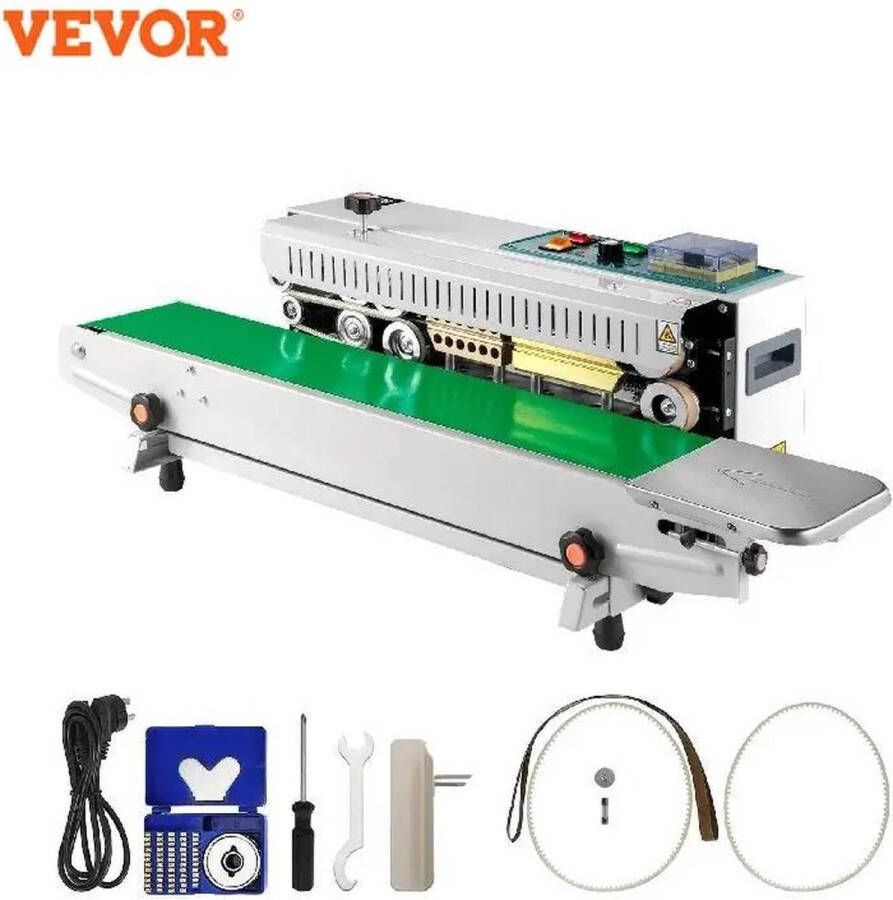 Vevor Verticale Automatische Sluitmachine Continue Band Sealer Food Saver Datum Coder Voor Verpakking Voedsel