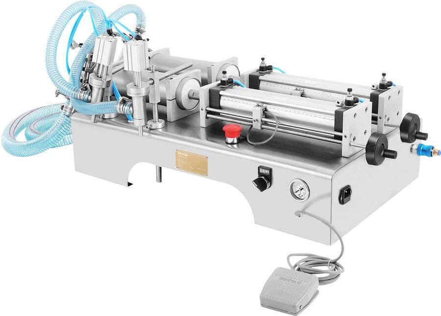 Vevor 10w Vulmachine Voor Vloeistoffen 100-1000ml Vloeistofvulmachine Vulmachine Voor Vloeistoffen Met Dubbele Kop