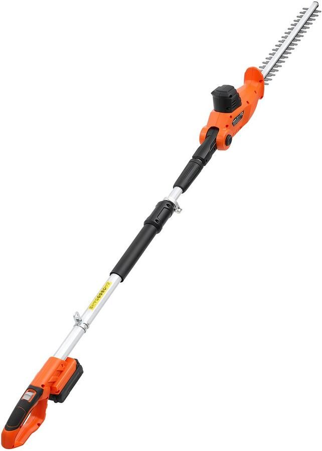 Vevor 20V Draadloze Heggenschaar Elektrische Heggenschaarset met Een Snijlengte van 457 2 mm en Een Telescopisch Ontwerp van 187 5–238 5 cm voor Hoge Takken (Inclusief 2 0 Ah Accu en Snellader)