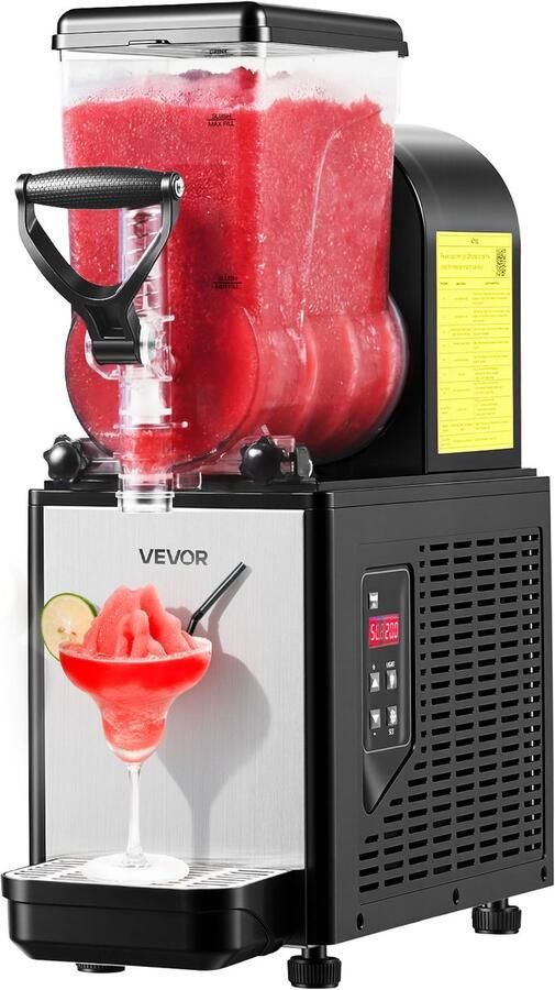 Vevor 6L Slushmachine Commerciële Ijsmachine met Zelfreinigende Functie Margaritamachine voor Restaurants Bars en Feesten Geschikt voor Slushies Margarita's en Milkshakes
