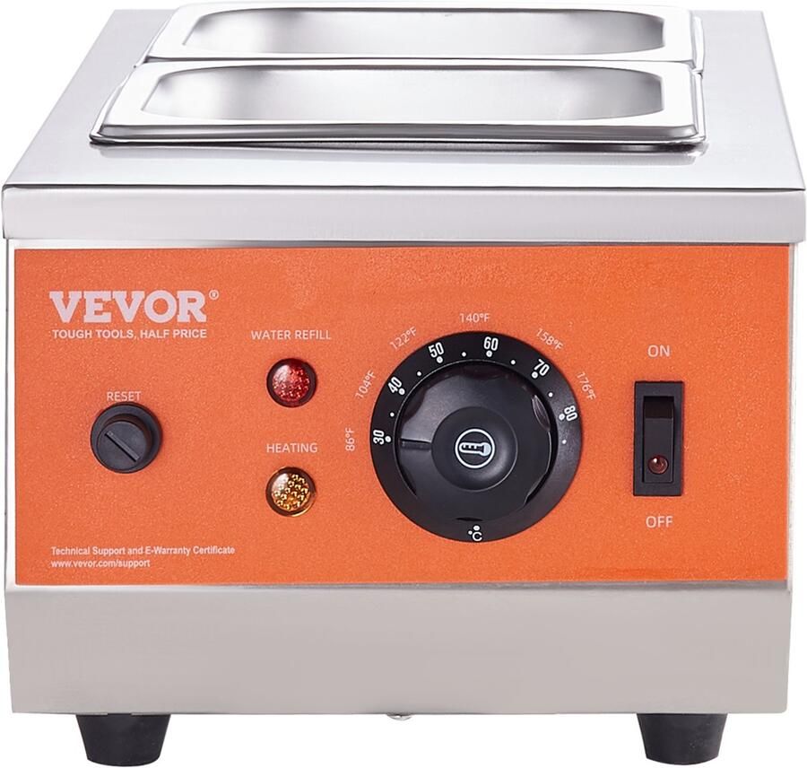 Vevor 45.5 x 22 x 17.6 cm Dubbele Cilinder Chocoladesmelter 304 Roestvrij Staal Snelle Opwarming Nauwkeurige Temperatuurregeling Grote Capaciteit Multifunctioneel - Foto 1