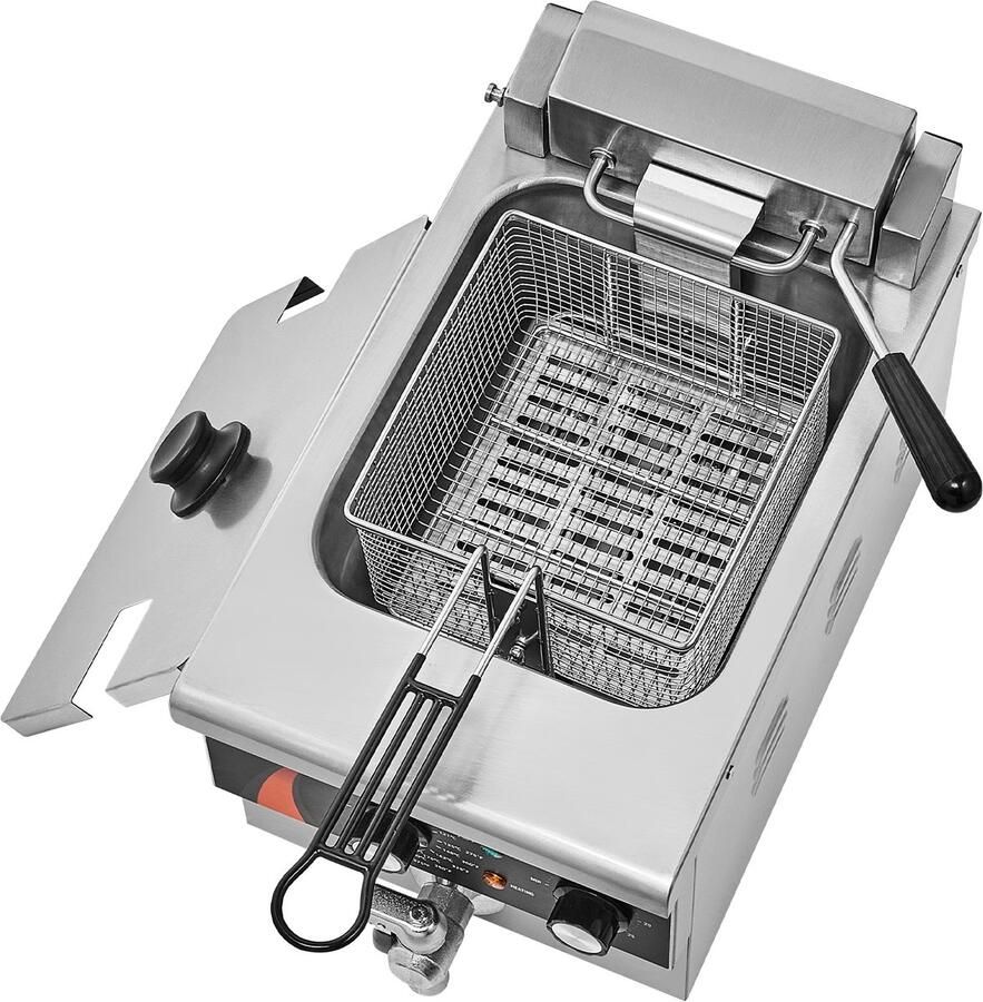 Vevor CommerciëLe Elektrische Frituurpan 3000w 5 9l RVS Upgrade 200°C