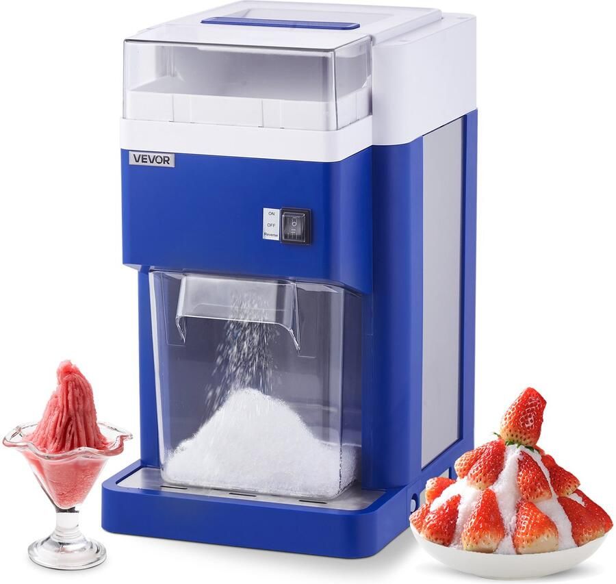 Vevor CommerciëLe Ijscrusher 1 8 Liter Inhoud Fijn en Luchtig Ijs Met 300w Motor en Roestvrijstalen Messen CommerciëLe Ijscrusher voor Dessertwinkels Familiebijeenkomsten Restaurants Blauw