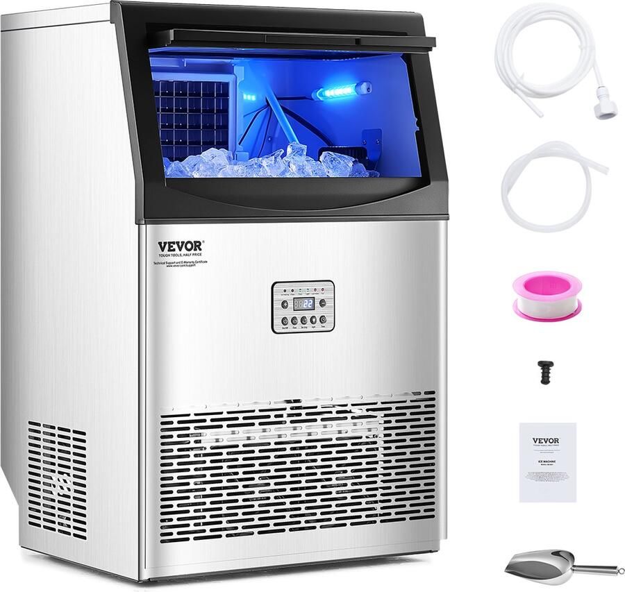 Vevor Commerciële ijsmachine 40 82 kg dag LED-display Restaurant