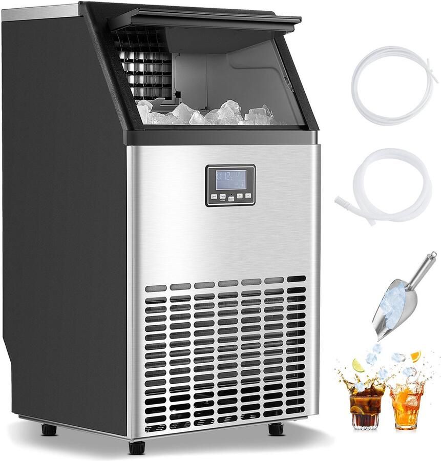 Vevor Commerciële IJsmachine Vrijstaande IJsmachine 58 97 kg dag LED-scherm