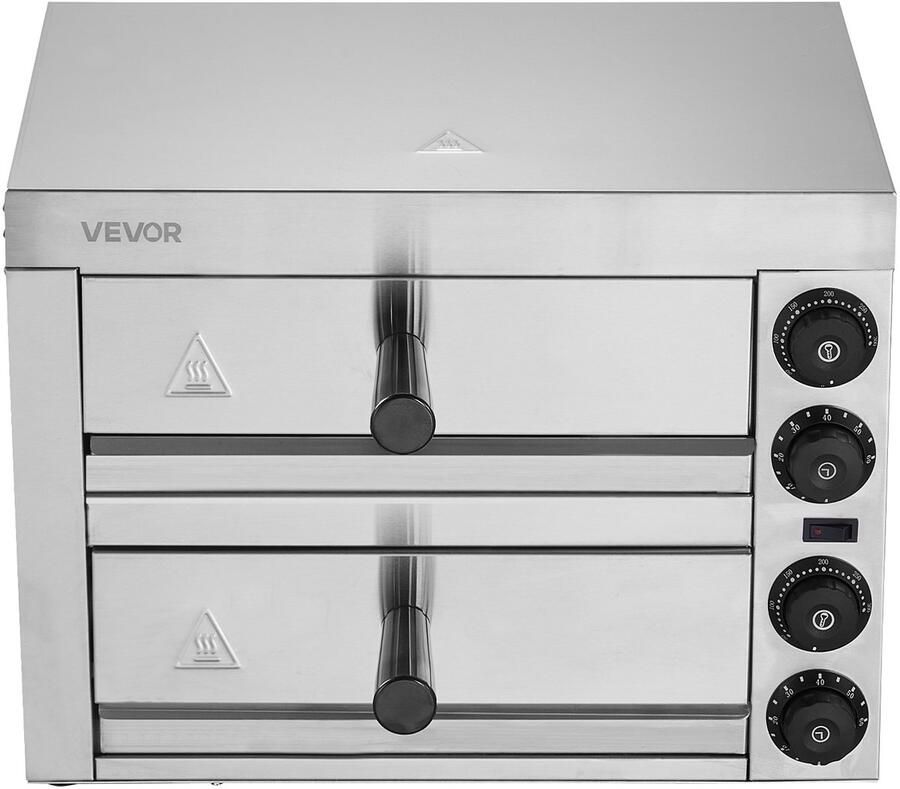 Vevor Commerciële Pizzaoven Oven 305 mm Roestvrij Staal Elektrisch 3 Knoppen