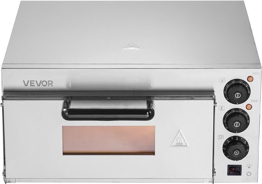 Vevor Commerciële Pizzaoven Oven 406 mm Roestvrij Staal Elektrisch 3 Knoppen