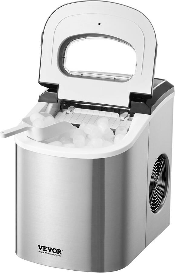 Vevor Draagbare Ijsmachine voor op Het Bureau 15 KG Dag Zelfreinigend met Schepmand