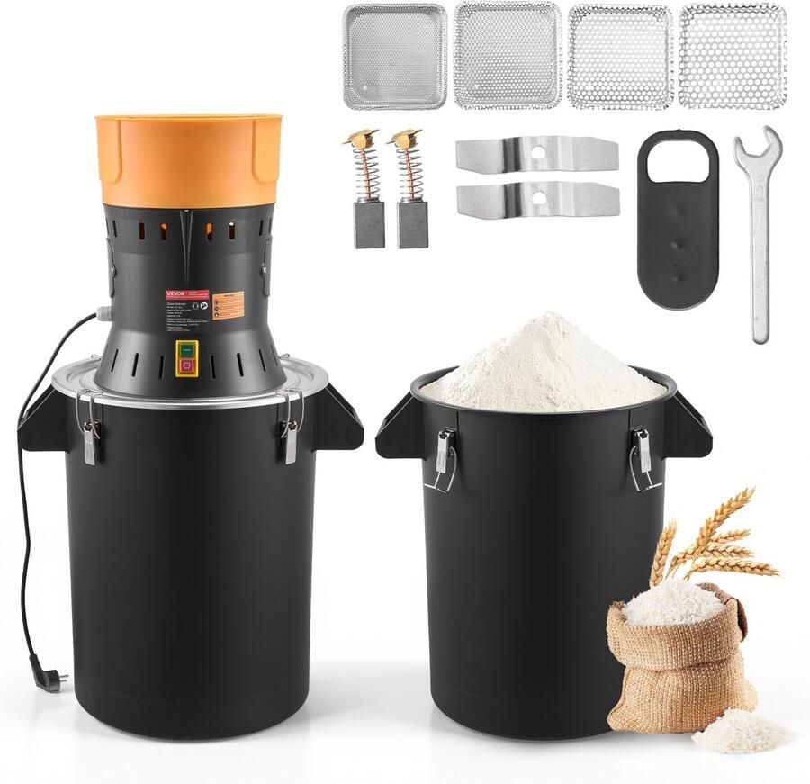 Vevor Elektrische Graanmolen 53 Liter Specerijenmolen 600 W Specerijenmolen met Gegalvaniseerde en Scherpe Messen Verpulveraar voor Droge Granen Specerijen Muesli Koffie Maïs 500x385x880 Mm