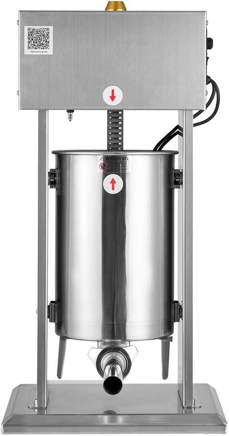 Vevor Elektrische Worstvuller 12 L Worstvuller Vleesvuller met Traploze Snelheidsregeling En Pedaal Robuuste Roestvrijstalen Vuller met 4 Worstvulbuizen Vleesvulling