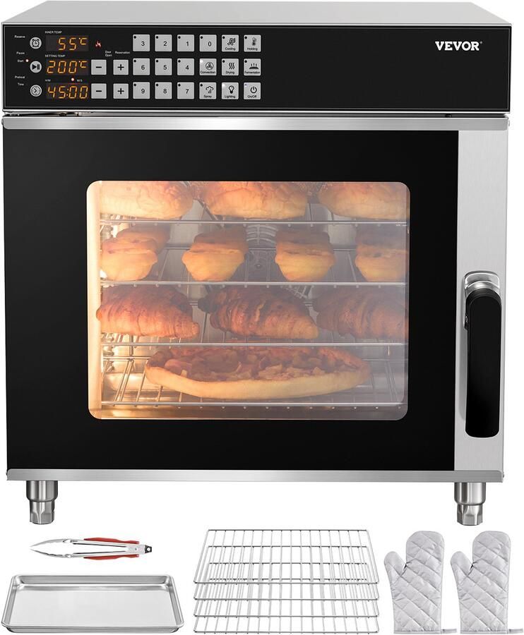 Vevor Heteluchtoven CommerciëLe Broodrooster Baker Roestvrijstalen 58L Oven