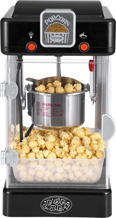 Vevor Popcornmachine Maker Popcornmachine Cinema 300w 2.5oz Zwart