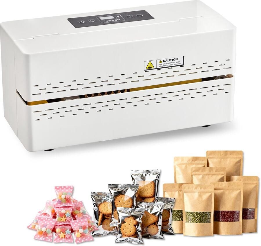 Vevor Sealmachine 8-12MM Sealbreedte Automatische Continue Bandsealer met Digitale Temperatuurregeling Automatische Uitschakeling Heatsealer voor Plastic Zakken van 0 06-0 2 MM