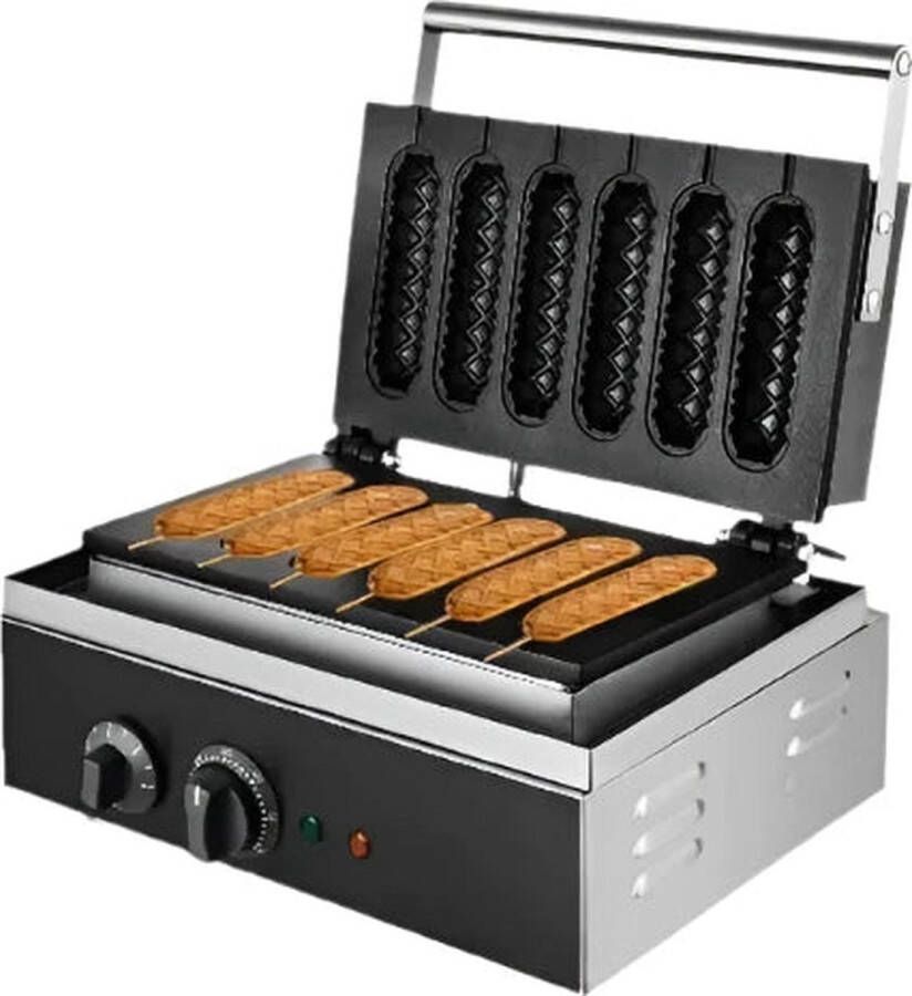 Corenia Vevor WM227 Wafelijzer met indicatielampje Anti-aanbak houten handgrepen 1500W 220V Zwart