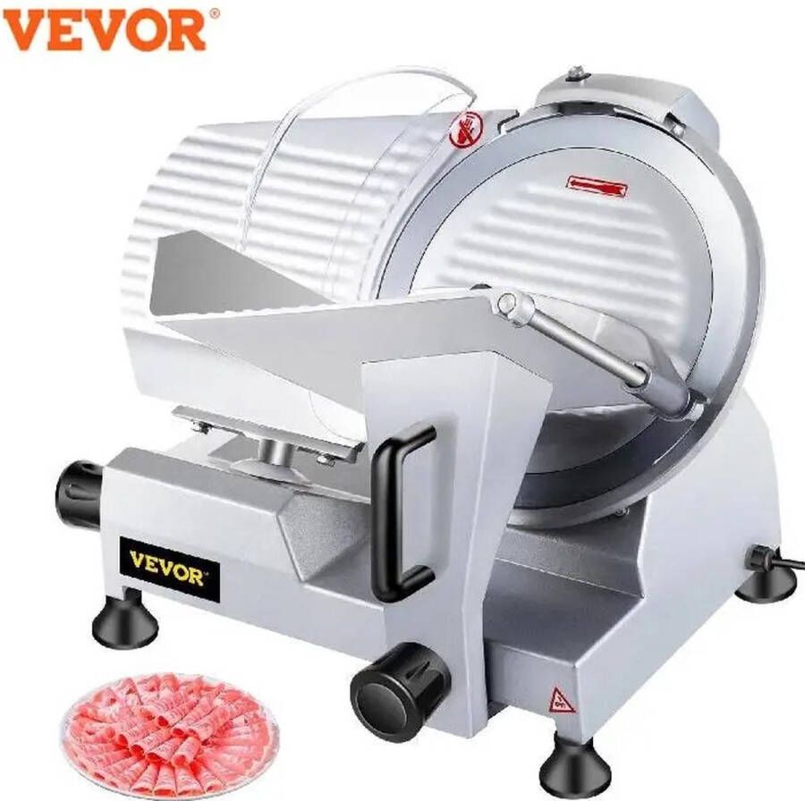 Vevor Vleessnijmachine Vleessnijder Snijmachine Vleeswaren Snijmachine Vlees -10 Inch Blade Elektrische Eten Slicer Cutter Grinder Vlees Snijmachine Machine Voor Commerciële Deli Vlees Kaas Rundvlees Schapenvlees Kalkoen