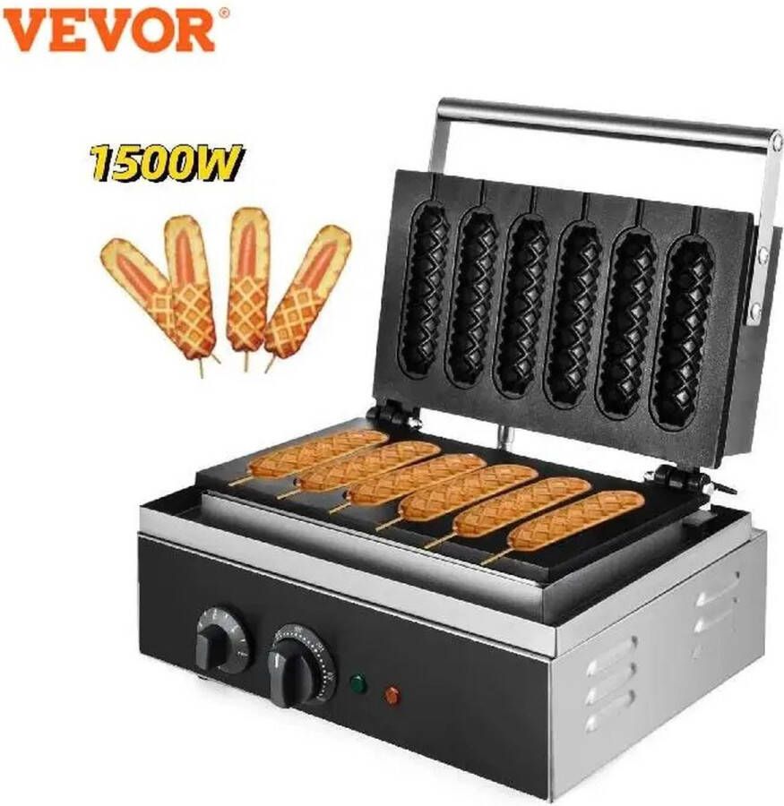 Vevor Wafelijzer huishoudapparatuur Wafel Worst Maker Non-stick Lolly Stok Muffin Krokante Franse Maïs Hot Dog Machine