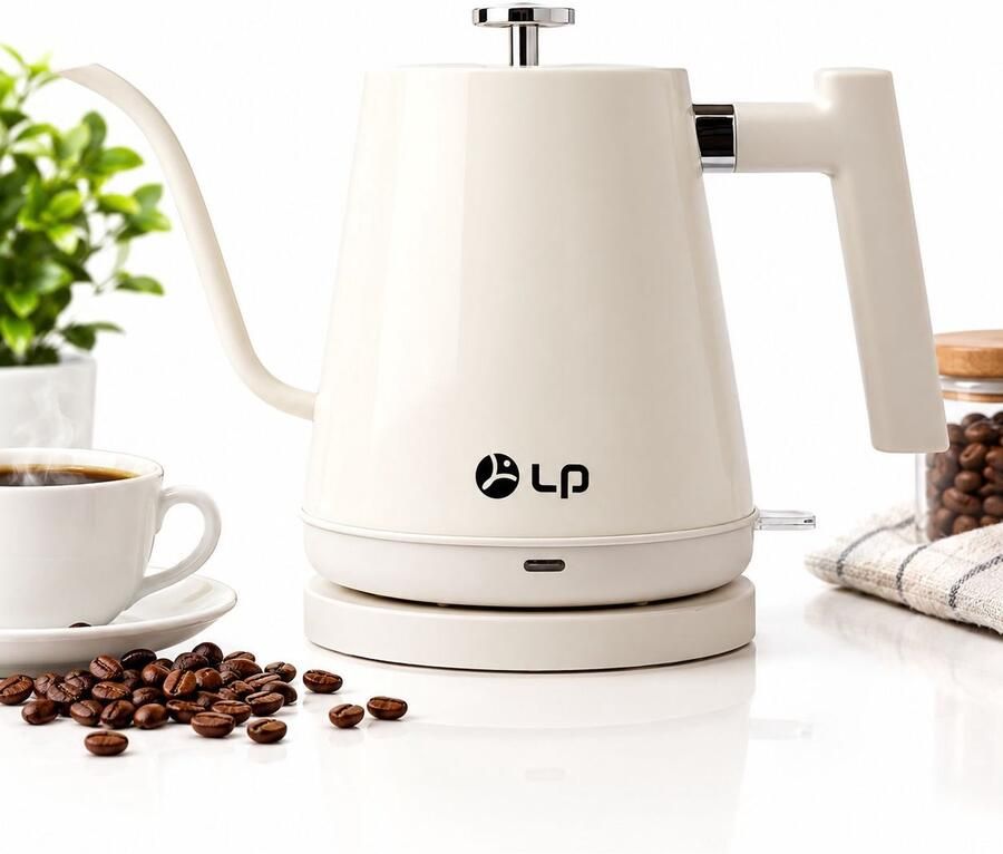 VHV Waterkoker retro Inhoud 800 ml RVS Elektrische Waterkoker Gooseneck Waterkoker Coffee Kettle Heet Water Ketel