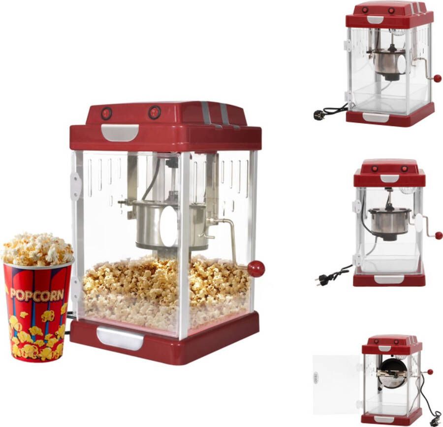 VidaXL Popcornmaker Stijlvol ontwerp 10 koppen per keer Verwijderbaar dienblad 70g houder 310W Popcornmaker