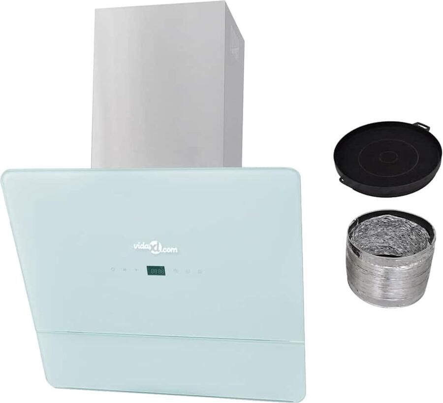 VidaXL Afzuigkap 600 mm gehard glas wit