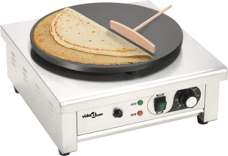 VidaXL Elektrische crêpemaker met lekbakje 40 cm 3000 W