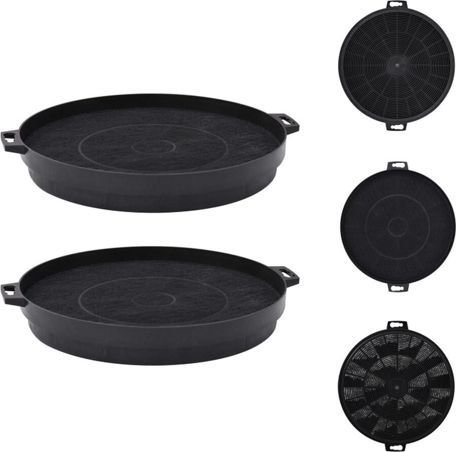 VidaXL koolstoffilters vervangbaar efficiënt vet en geur absorberen geschikt voor afzuigkappen 210 x 31.5 mm 2 stuks Afzuigkapaccessoire