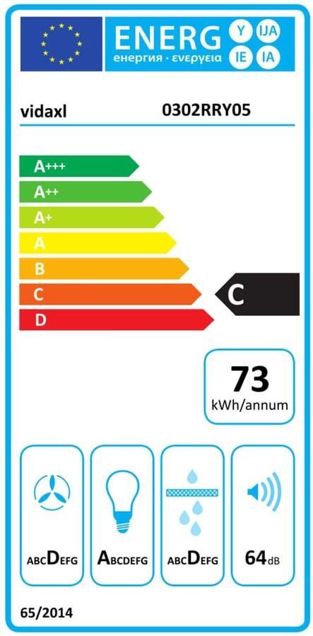 VidaXL Wandafzuigkap 756 m³ u 60 cm roestvrij staal zwart