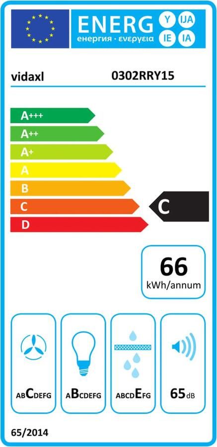 VidaXL Wandafzuigkap 756 m³ u LED 60 cm roestvrij staal