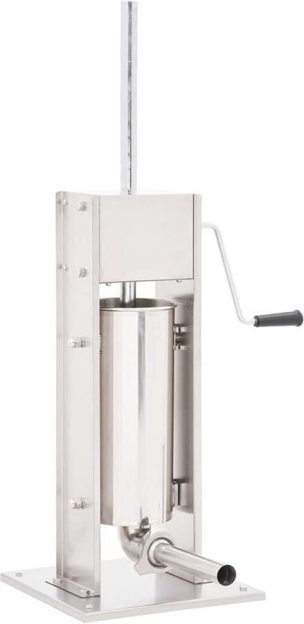 VidaXL Worstenvuller handmatig 5 L roestvrij staal zilverkleurig