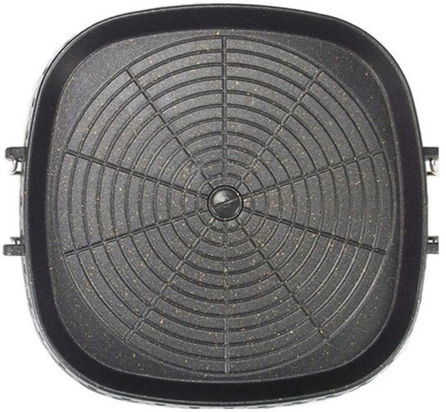 Vierkante grillpan in Koreaanse stijl met Maifan-gecoate oppervlak anti-aanbaklaag rookvrije grillplaat voor binnen en buiten grill 32 x 32 cm