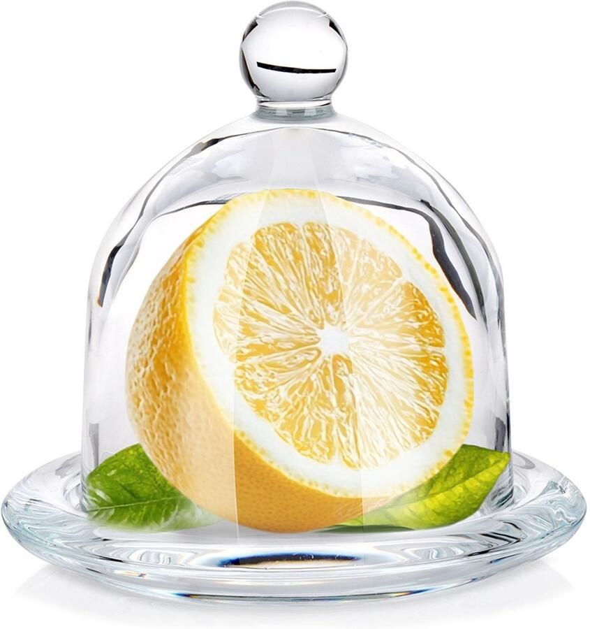 Vilde Glazen Citroenhouder 9 5x9 5 cm Met Deksel Geschikt voor Vaatwasser