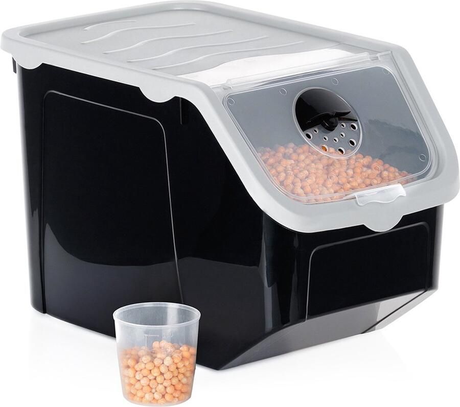 Vilde Opslagcontainer voor groenten en fruit 12L Zwart Met Deksel