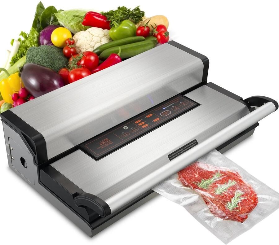 VILIMA Vacumeermachine Sealer Machine Foodsaver incl. vacumeerzakjes + rol Elektrisch Maximale zuigkracht door dubbele pomp 40 6x20x15 6 cm