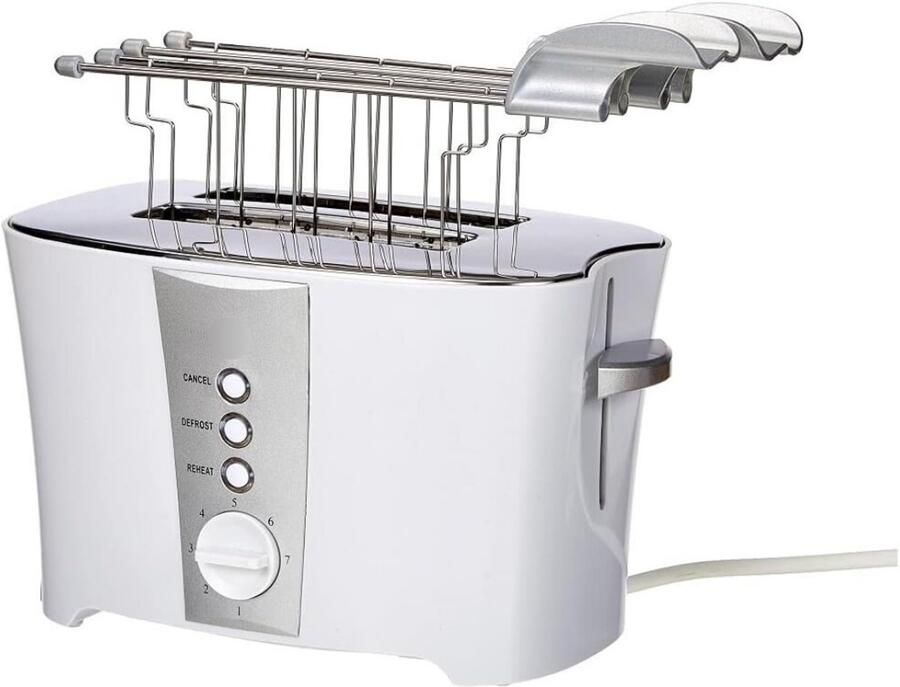 Vin Broodrooster met Tostiklemmen Tosti Apparaat 600 Watt – Toaster 240 Volt Wit