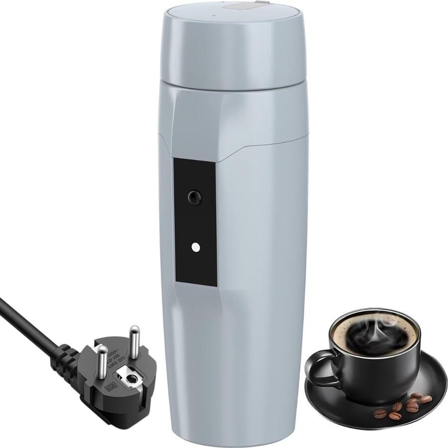 Vin Draagbare Waterkoker – 350 ML Mini Waterkoker – Automatische Uitschakeling Portable Reis Waterkoker Camping Waterkoker Grijs