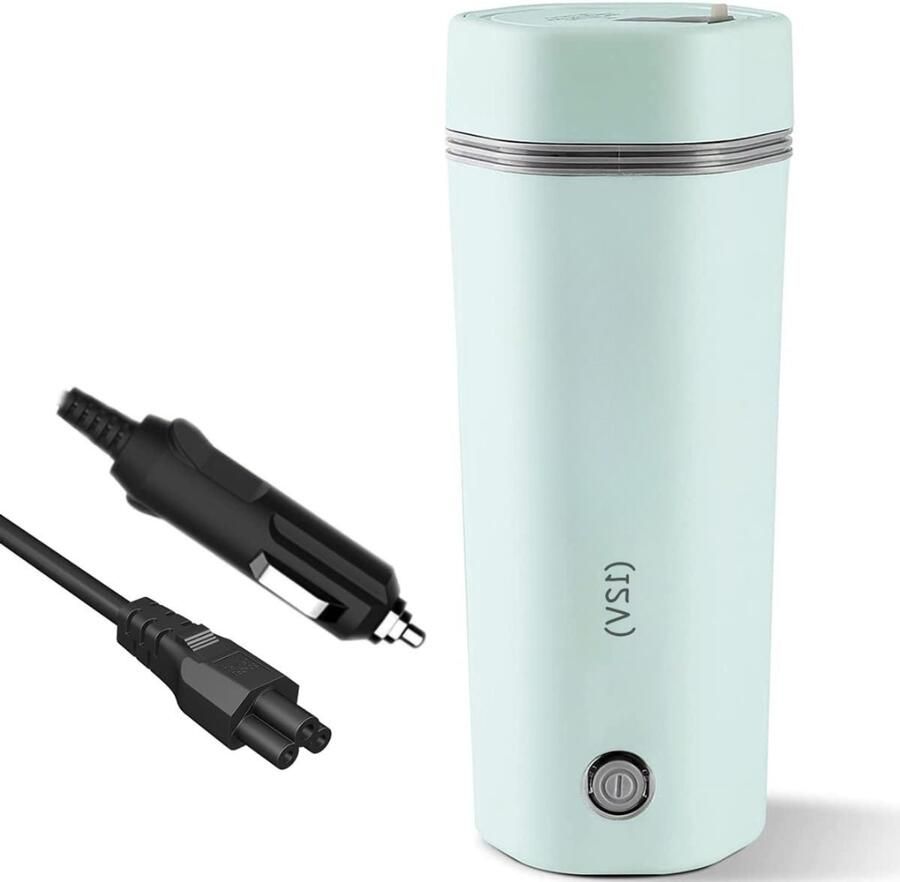 Vin Draagbare Waterkoker – 350 ML Mini Waterkoker Portable Reis Waterkoker Camping Waterkoker – Met 12 v Aansluiting voor in de Auto