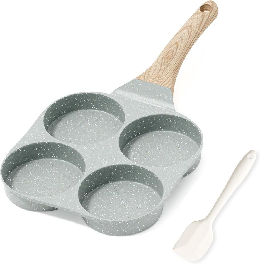 Vin Poffertjespan Gietijzeren pan Voor inductie Poffertjes maken Met Anti Aanbaklaag – Pannenkoekenmaker – Met 4 gaten