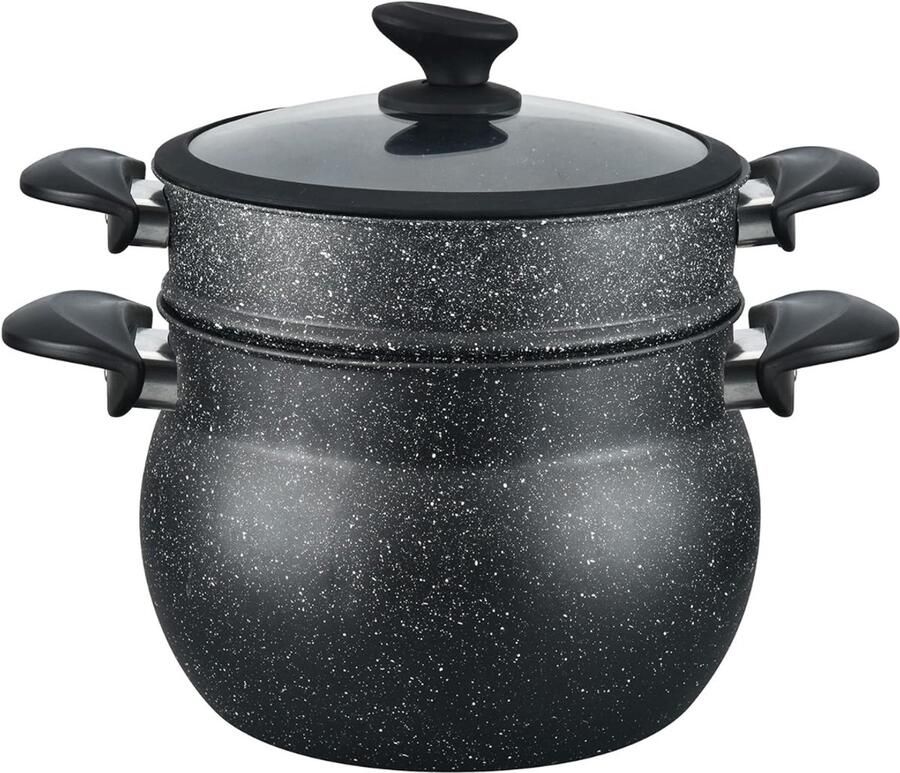 Vin Stoompot – Stoompan – Stoomkokers – Stoomkoker Baby – Stoom Koker – met Pan -8L– 3-Delig Zwart