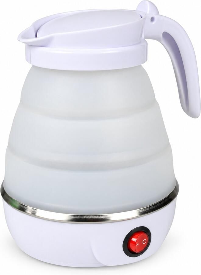 Vintag Opvouwbare waterkoker 600 ml 600 W Siliconen Reiswaterkoker Wit