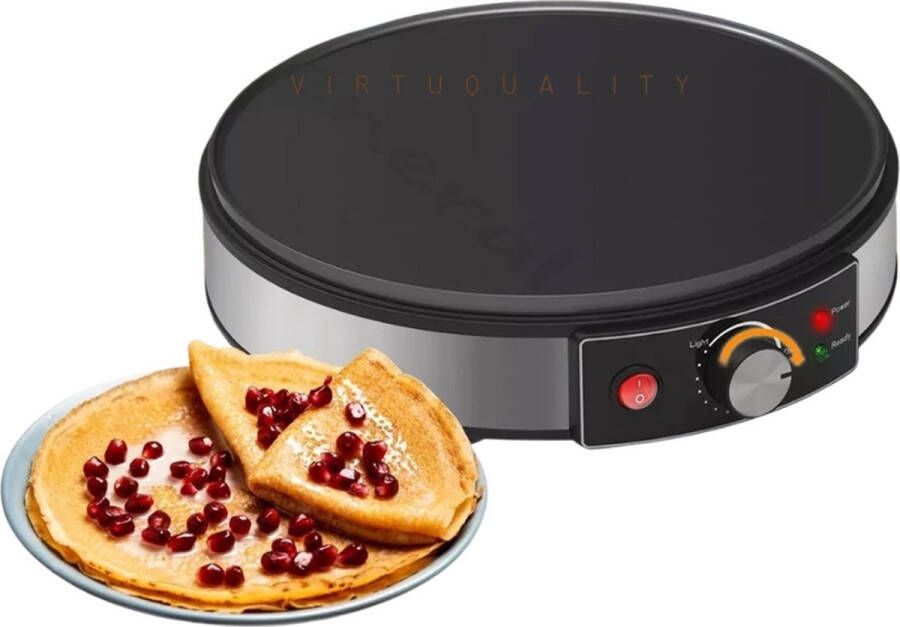VirtuQuality Elektrische Crêpe Maker Pannenkoekenmachine met Antiaanbakplaat Ideaal voor Thuisgebruik Geschikt voor 110V 220V