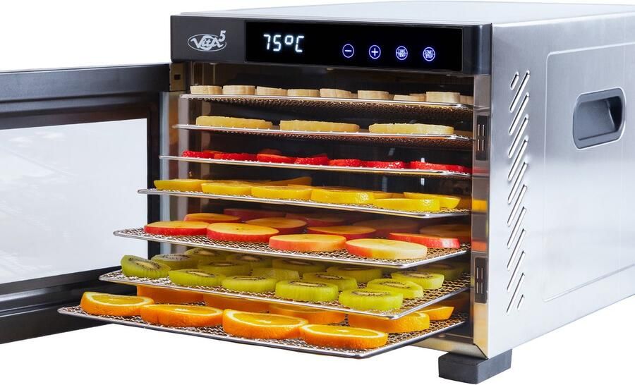 Vita5 PRO 7 Voedseldroger – Droogoven RVS – 24-Uurs Timer – Led-bedieningspaneel – Dehydrator – 7 Laags - Foto 2