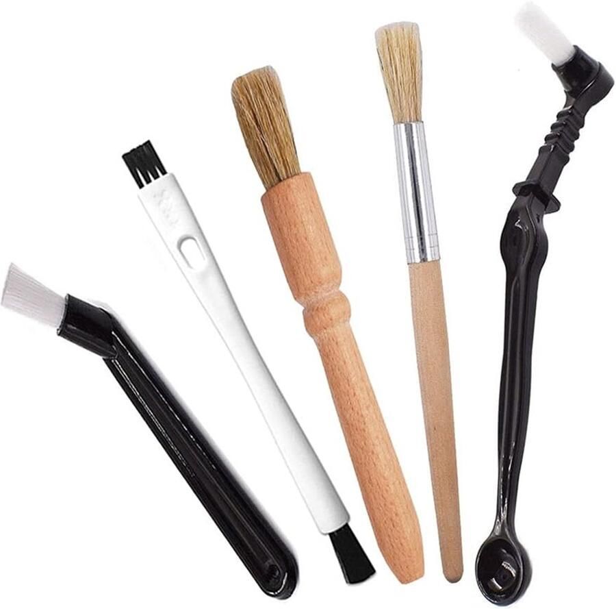 Vitdipy 5-delige set Professionele koffieborstelset Reinigingsborstel Brouwsetborstel Barista accessoires Barista gereedschap Koffiemachine reinigingsborstel Molenborstel