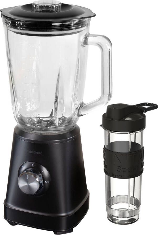 Vivid Green Blender 1200W 1.5L Smoothie Maker Inclusief beker to go 570ml Glas Zwart - Foto 3