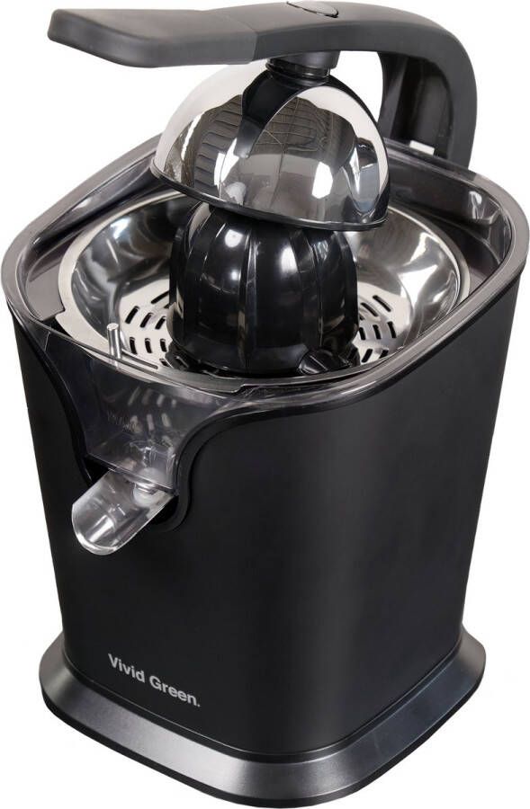 Vivid Green Elektrische Citruspers met Instelbaar Pulpfilter 160W 650ml Sinaasappelpers -Zwart